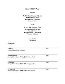 Odyssey THEMIS Data Node Transition Plan