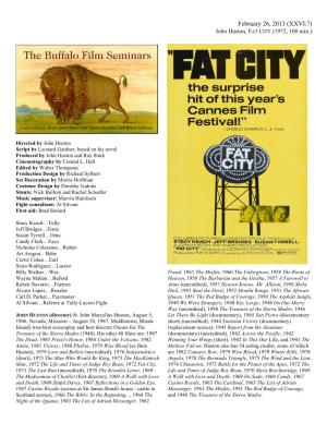 XXVI:7) John Huston, FAT CITY (1972, 100 Min.)