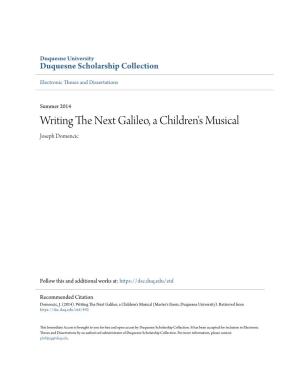 Writing the Next Galileo, a Children's Musical