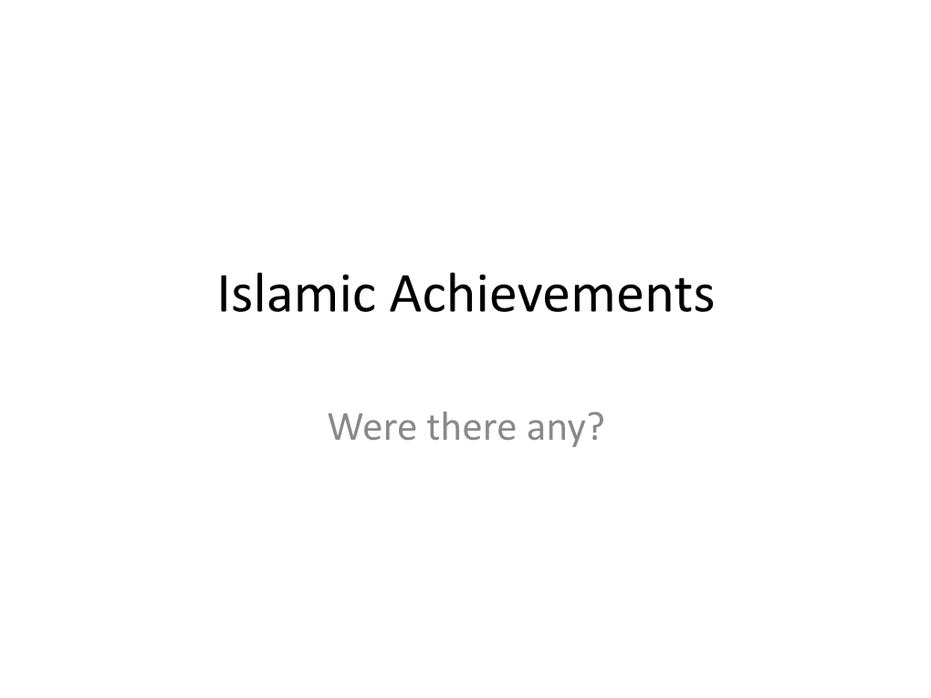 Islamic Achievements