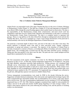 Montmorency County, T30N, R2E Thunder Bay River Watershed, Last Surveyed 2013