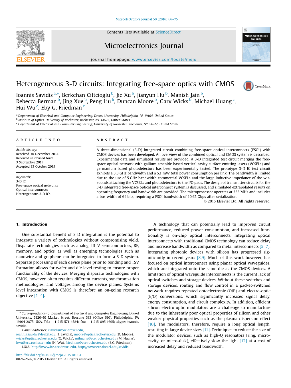 Integrating Free-Space Optics with CMOS