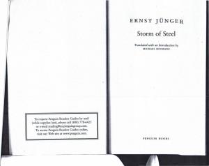 Jünger, Storm of Steel