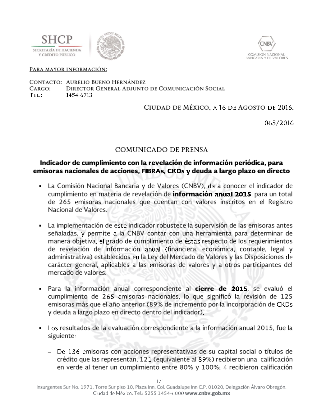 Comunicado Prensa Indicador