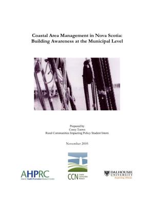 Coastal Area Management in Nova Scotia: Building Awareness at the Municipal Level