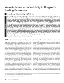 Microsite Influences on Variability in Douglas-Fir Seedling Development