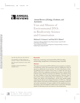 Uses and Misuses of Environmental DNA in Biodiversity Science and Conservation