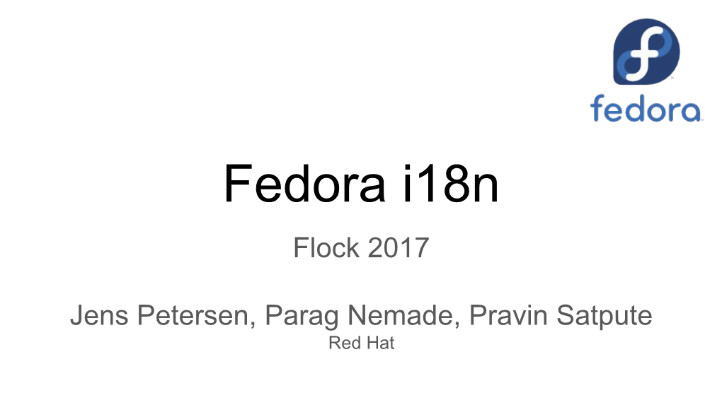 Fedora I18n Flock 2017