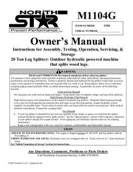 M1104G Owner's Manual