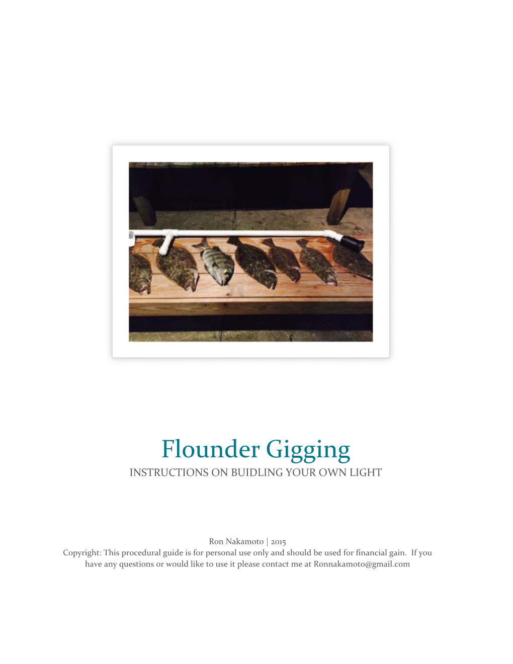 Flounder Gigging INSTRUCTIONS on BUIDLING YOUR OWN LIGHT
