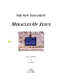 Miracles of Jesus | Bible Class Curriculum
