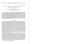 Climatic Changes M the Arid Zones of Africa During Early to Mid-Holocene Times