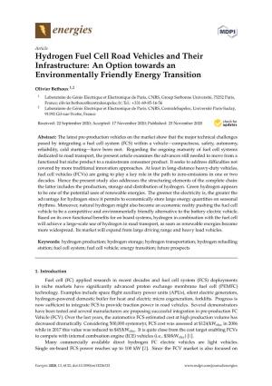 Hydrogen Fuel Cell Road Vehicles and Their Infrastructure: an Option Towards an Environmentally Friendly Energy Transition