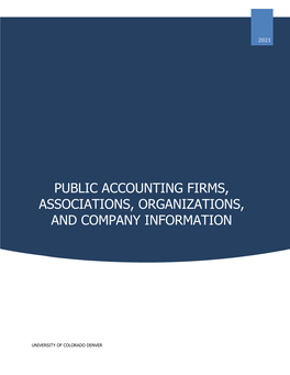 Public Accounting Firms, Associations, Organizations, and Company Information
