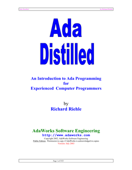 Ada Distilled by Richard Riehle