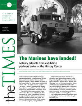 The Marines Have Landed! Military Artifacts from Exhibition Partners Arrive at the History Center