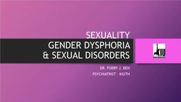 Sexuality and Gender Identity Disorders