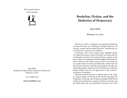 Bookchin, Öcalan, and the Dialectics of Democracy