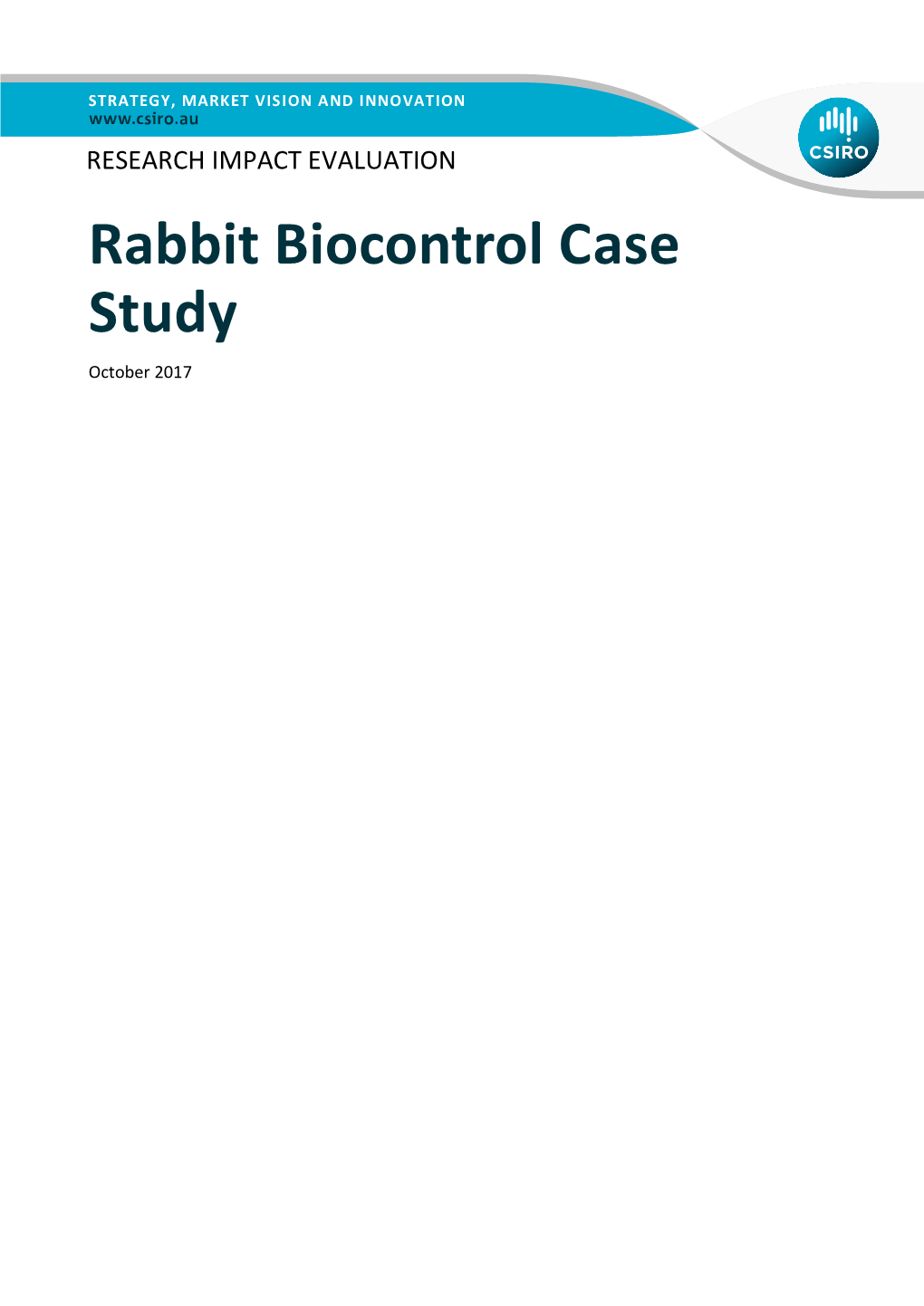 RESEARCH IMPACT EVALUATION Rabbit Biocontrol Case Study October 2017