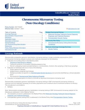 Chromosome Microarray Testing (Non-Oncology Conditions)