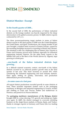District Monitor - Excerpt March 2009