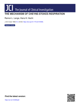 The Mechanism of Cheyne-Stokes Respiration