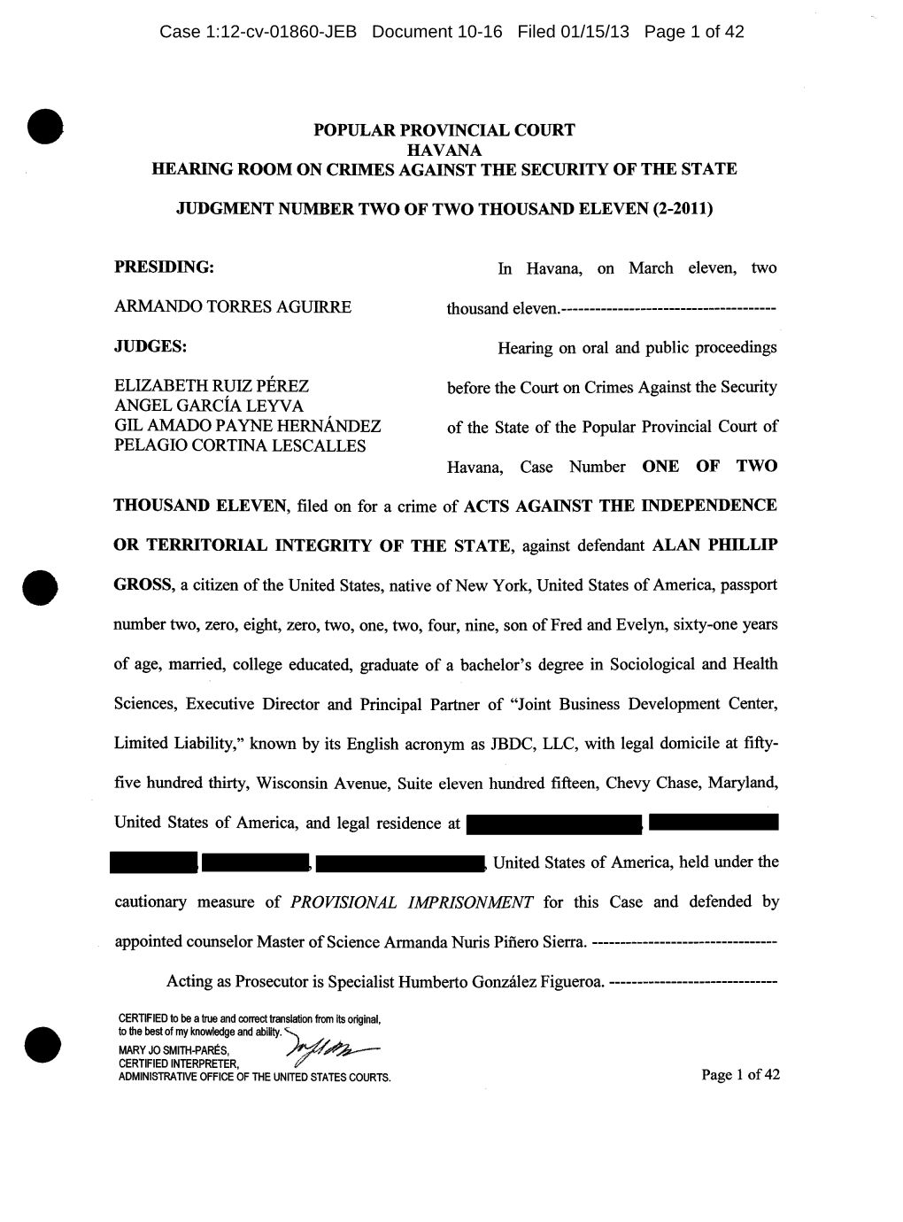 Case 1:12-Cv-01860-JEB Document 10-16 Filed 01/15/13 Page 1 of 42