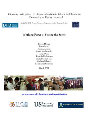 Widening Participation in Higher Education in Ghana and Tanzania: Developing an Equity Scorecard