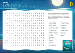 Blue Planet Ii Sea Creatures Word Search