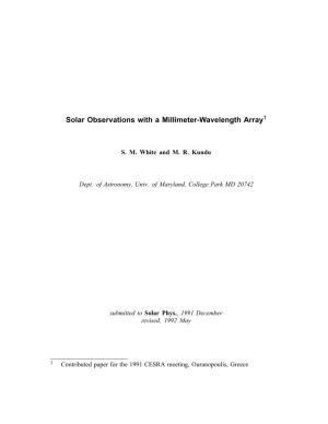 Solar Observations with a Millimeter-Wavelength Array1