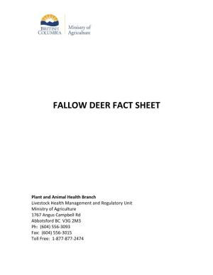 Fallow Deer Fact Sheet