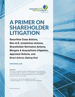 A Primer on Shareholder Litigation
