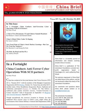 In a Fortnight: China Conducts Anti-Terrorism Cyber 1 Operations with SCO Partners by Peter Wood