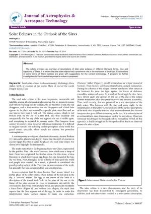 Solar Eclipses in the Outlook of the Slavs