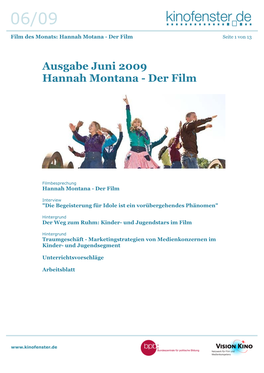 Ausgabe Juni 2009 Hannah Montana - Der Film