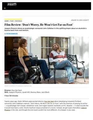 Film Review: 'Don't Worry, He Won't Get Far on Foot'