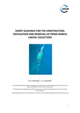 Short Guidance for the Construction, Instalation and Removal of Pinna Nobilis Larval Collectors