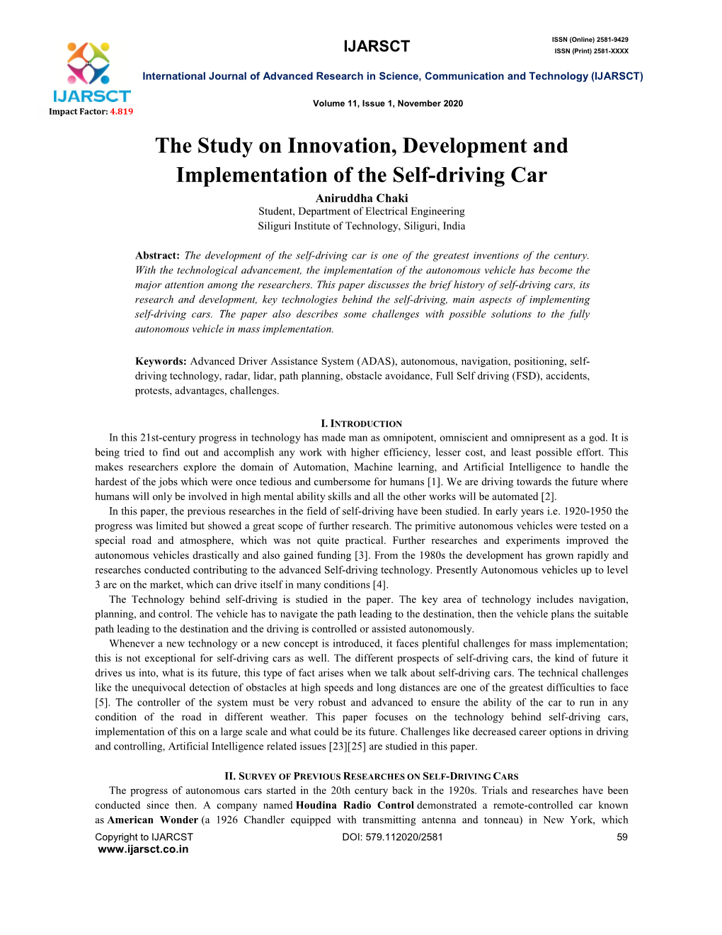 The Study on Innovation, Development and Implementation