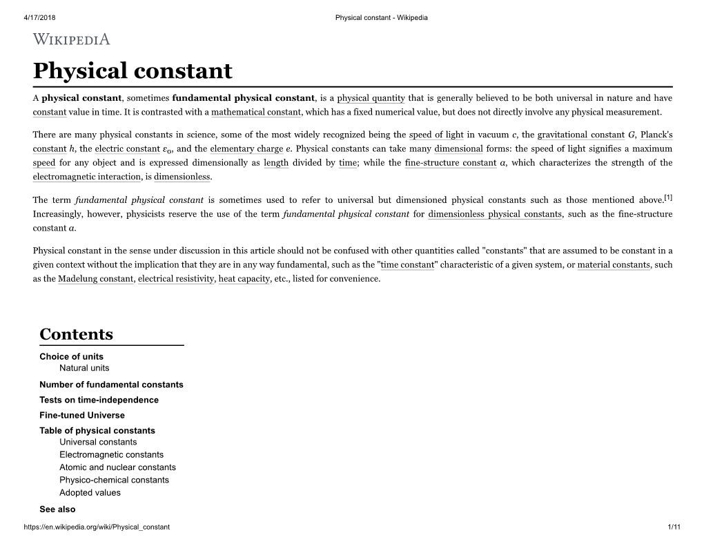 Physical Constant - Wikipedia