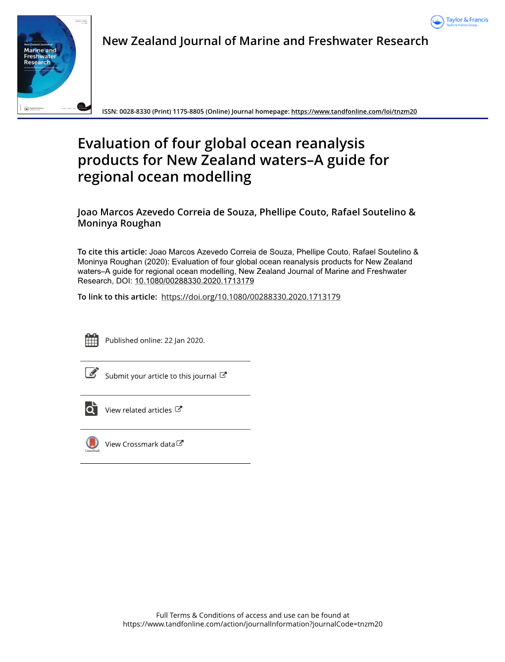 Evaluation of Four Global Ocean Reanalysis Products for New Zealand Waters–A Guide for Regional Ocean Modelling