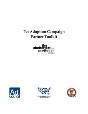 Pet Adoption Campaign Partner Toolkit