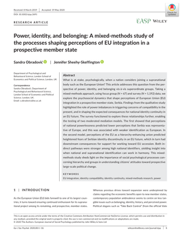 Power, Identity, and Belonging: a Mixed-Methods Study of the Processes Shaping Perceptions of EU Integration in a Prospective Member State