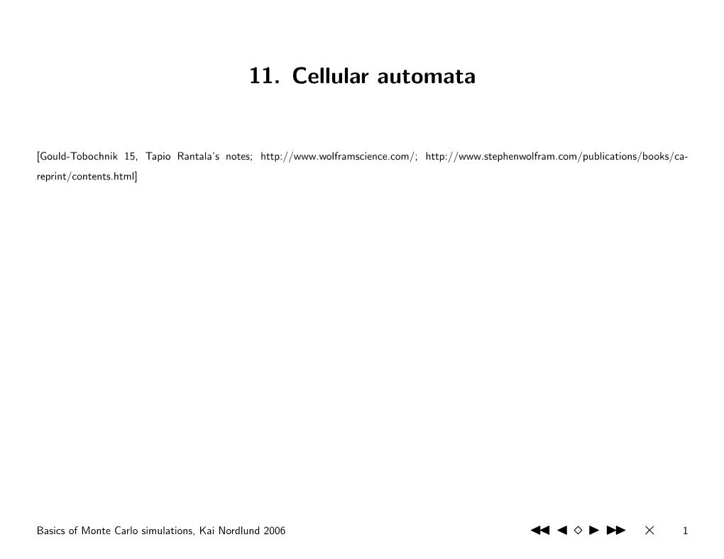 11. Cellular Automata