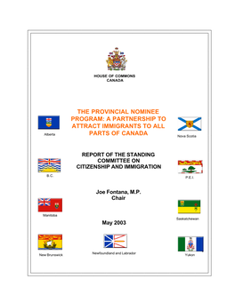 The Provincial Nominee Program: a Partnership to Attract Immigrants to All