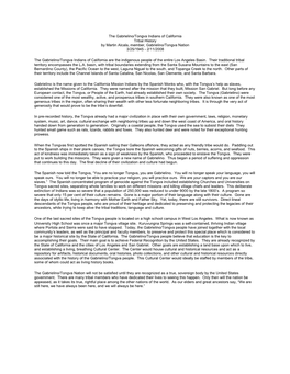 Gabrielino/Tongva Indians of California Tribal History by Martin Alcala, Member, Gabrielino/Tongva Nation 3/25/1945 - 2/11/2008