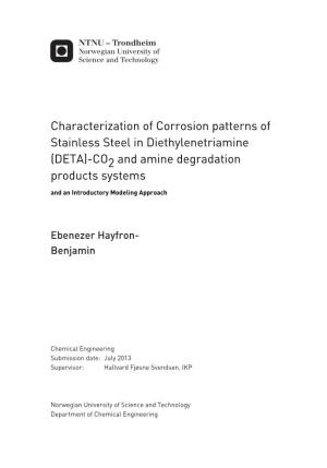 (DETA)-CO2 and Amine Degradation Products Systems and an Introductory Modeling Approach