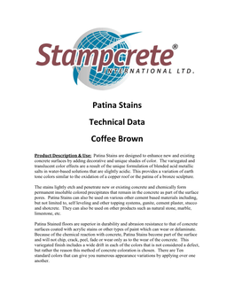 Patina Stains Technical Data Coffee Brown