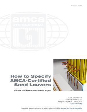 How to Specify AMCA-Certified Sand Louvers