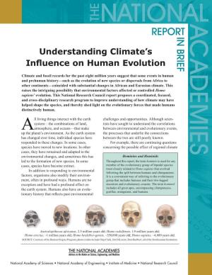 Understanding Climate's Influence on Human Evolution