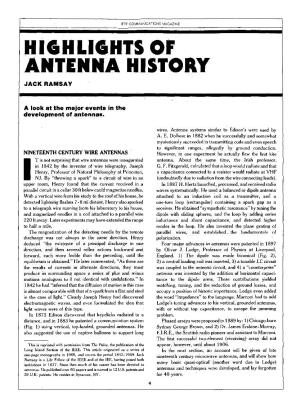 Highlights of Antenna History